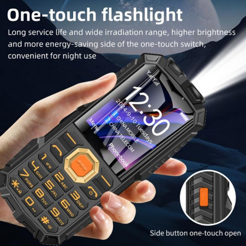 Téléphone robuste Q7+ 4G pour aînés, 1,77 pouces, 16 800 mAh, 21 touches, SOS, FM, réseau : 4G, double SIM (noir) SH001A1882-010